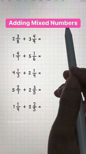 Adding Mixed Numbers #mathlove #mathematics #fractions #mathtutor #math #tutorial #learnmath #mathreview #fyp #reels | Math Love