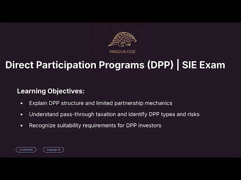 Direct Participation Programs (DPP) | SIE Exam