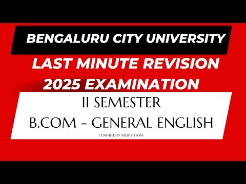 REVISION-BCU-2nd B.Com -General English-SEP SYLLABUS