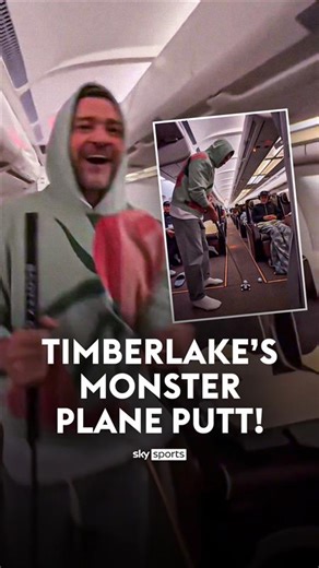 393K views · 1.5K reactions | Justin Timberlake pays tribute to Tiger Woods by sinking this crazy plane putt! 勞 | Sky Sports | Facebook