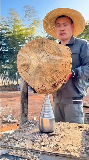 Powerful Log Splitting: Watch Wood Crack Instantly.