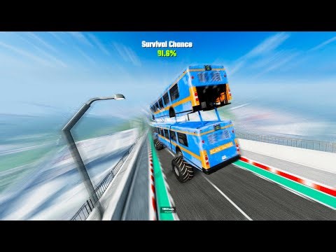 Survival Chance: 1000 km/h Ramp Jump - Beamng drive