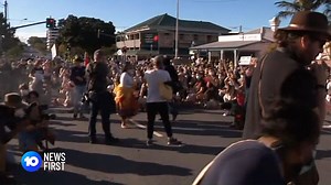 13K views · 70 reactions | Up to 500 protesters have seen Kangaroo Point's Main St closed again this afternoon as part of ongoing protest action demanding free movement and release of refugees being kept in a hotel. | 10 News Queensland | Facebook