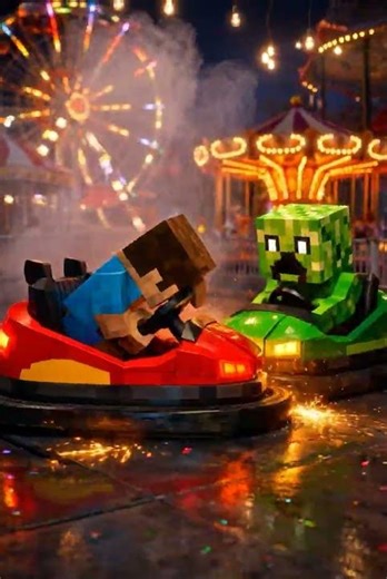 O STEVE BATEU NO CREEPER NO BATE-BATE?! 😱💥 Minecraft Parque de Diversões #Shorts #MinecraftBrasil