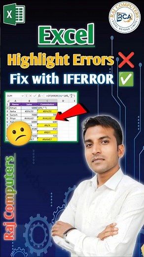 Excel Highlight Errors ❌ & Fix with IFERROR ✅ | Excel Tips & Tricks #shorts
