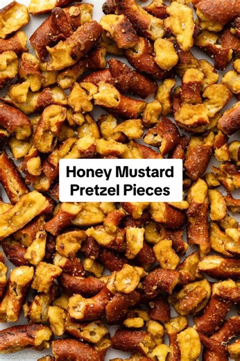 Honey Mustard Pretzel Pieces 🥨✨ Recipe below and just published on my website with all the extra tips, testing notes, photos, & storing instructions. Link in bio ⠀⠀⠀⠀⠀⠀⠀⠀⠀ -12–16 ounces (340–454g) hard sourdough pretzels (1 bag) -1/2 cup (120g/ml) oil (vegetable or olive) -3 Tbsp (63g) honey -1 Tbsp packed light or dark brown sugar -2 Tbsp (32g) Dijon mustard -2 teaspoons ground mustard (do not skip!) -1 1/2 teaspoons onion powder -1/2 teaspoon salt ⠀⠀⠀⠀⠀⠀⠀⠀⠀ 1. Preheat oven to 200°F (93°C). Li