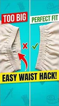 How to Make Elastic Waist Pants Smaller Just 5 min/ Easy Alterations Tutorial #loosepants