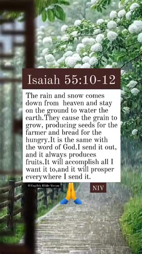 The rain and the snow comes down from heaven and stays on the ground to water the earth #fblifestyle #bibleverses #fridayinspiration | youthministry