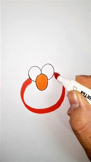 Elmo Drawing 🎨 | Satisfying Marker Coloring #shorts