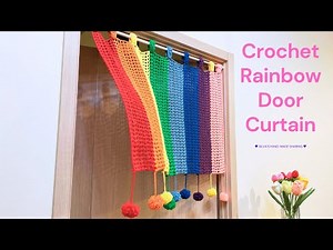 🚪Crochet a Fun Rainbow Door Curtain – Easy DIY Home Decor Tutorial! 💖