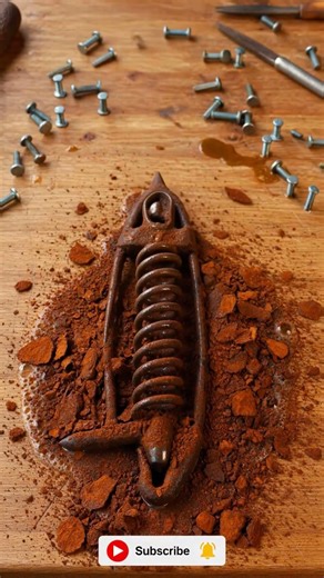 How to remove rust from metal object #rust #satisfying #cleaning #metal