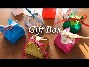 折り紙１枚のギフトボックス★EasyGiftbox 【Origami Tutorial】(#72)