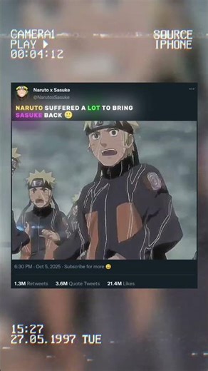 Naruto suffered a lot to bring Sasuke back🥲 #naruto #anime