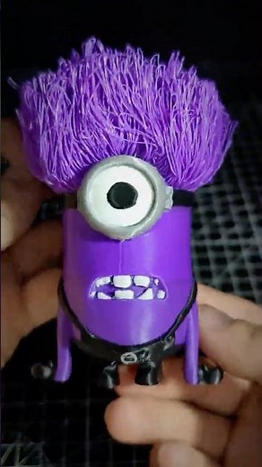 3D Printed Evil Minion Hair 😈🤣 | Purple Minion from Despicable Me! #3dprinting #funny #satisfying
