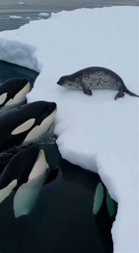 Six Killer Whales Team Up for a Hunt — Antarctica Like You’ve Never Seen! #shorts