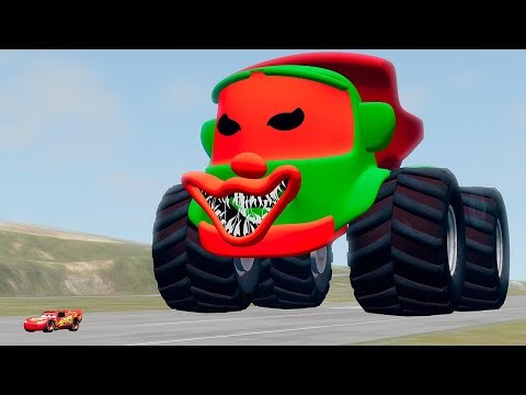 EPIC ESCAPE FROM SIGMA BOY CLOWN MONSTER TRUCK VS LIGHTNING MCQUEEN CAR IN BEAMNG DRIVE