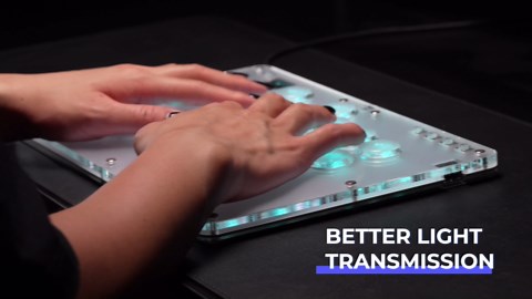 Leverless Controller Arcade Stick CosmoxGaming T12-C: Leverless Arcade Stick with Turbo,Leverless Controller for PC/PS3/PS4/Switch Game,Crystal Low-Profile Switch Arcade Stick Support Hot Swap & SOCD