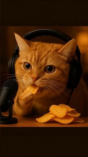 ASMR Cat Eating Chips 🍟 | Relaxing Crunch Sounds