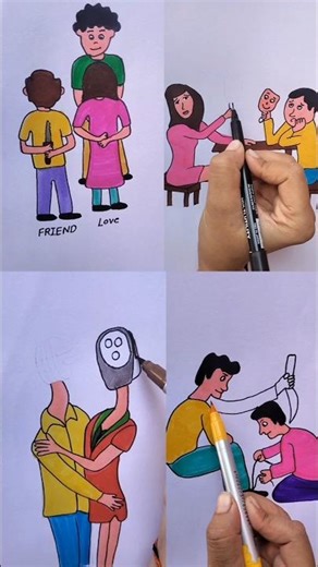 fake friends story 😭 paper animation #trending #viral #shortsviral #art