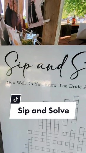 Sip and Solve Wedding Crossword Puzzle Fun