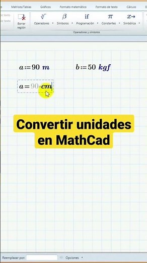 Convertir unidades en MathCad