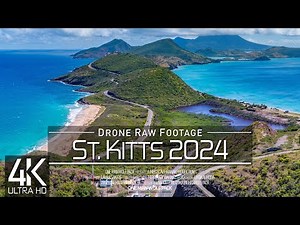 【4K】🇰🇳 Drone RAW Footage 🔥 This is SAINT KITTS AND NEVIS 2024 🔥Basseterre & More🔥UltraHD Stock Video