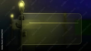 Lamp post banner for movie or theater commercial Green Screen promotion space, text placement animated slideshow horizontal