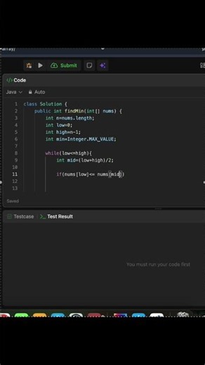 Binary Search DSA Minimum Element in Rotated Array Using Binary Search 🚀 | DSA Placement Prep
