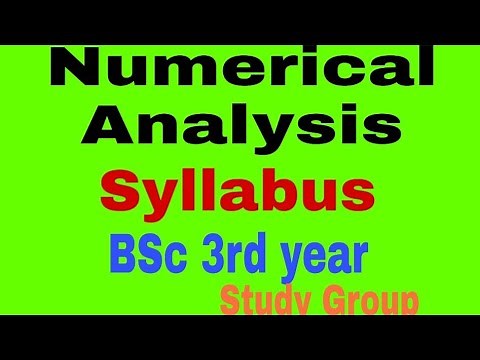 Numerical Analysis and programming in C (BSc 3rd year ) Syllabus
