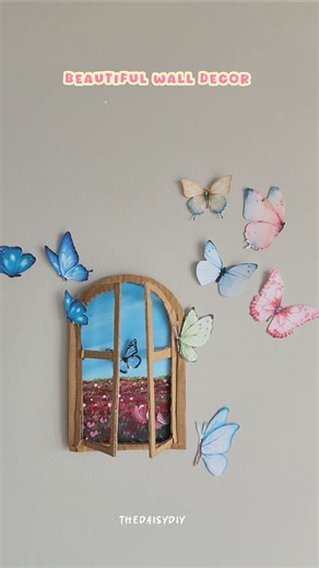 Fake window wall decor ✨️ #shorts #art #diy #fypshorts #fypage #fyp #fypviral #ytshorts #viralshort