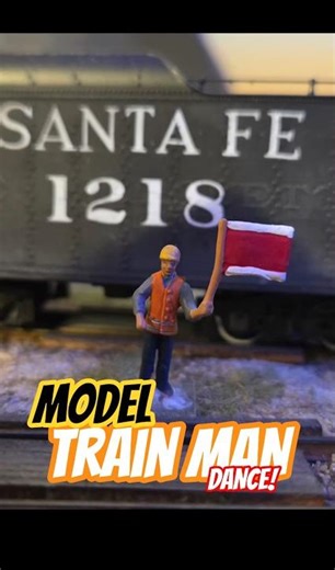 Model Railroad Flag Man - Bust a Move #80smusic #music #modelrailway