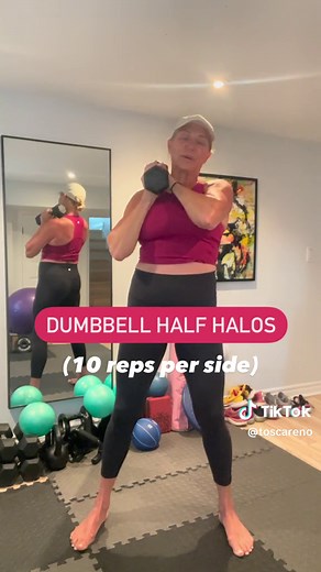Add these dumbbell half halos to your next arm day!💪💕 #armday #armworkout #arms #workout #workoutmotivation