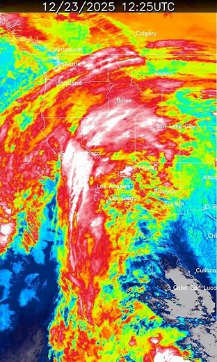 US West Coast 24 Hour Weather | December 23, 2025 #shorts