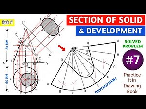 SECTION OF SOLID AND DEVELOPMENT OF LATERAL SURFACES SOLVED PROBLEM 7 ‪@TIKLESACADEMYOFMATHS‬