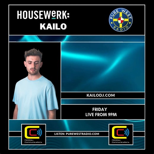 HouseWerk with KAILO NOW ON PWR Special Guest: TDRV Carmarthenshire’s own TDRV joins KAILO in the studio to talk about his brand-new collab with Lewis John on Toolroom Trax. Two hours of the latest and freshest in house and tech music - powered by Cleddau Communications  Listen: DAB | Smart Speaker | PWR APP Your weekend starts here! | Pure West Radio | Facebook