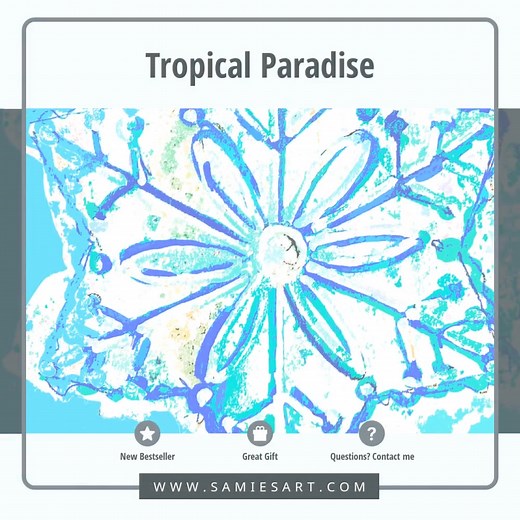 "Tropical Paradise" // https://www.samiesart.com/yoga-mats/art_print_products/snowflake-copy3-copy-l9wkudluixe | Samie's Art