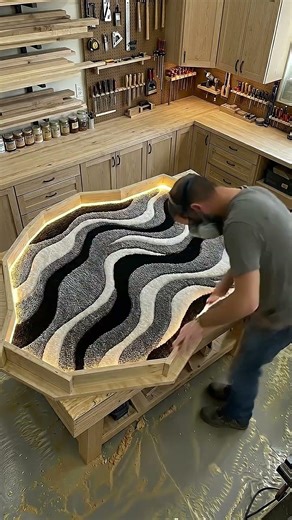 Insane DIY LED Epoxy Resin Table Reveal! (Satisfying Pour) 😱🔥