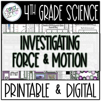 4th Grade Science TEKS Based/ Investigating Force & Motion / Printable & Digital