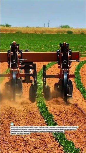 Precision Row Cultivator Tractor Dominates the Field 🚜🌱 #SmartFarming #AgriTech #TractorPower