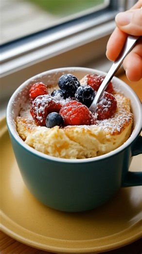 Sugar-Free Lemon Cottage Cheese Mug Cake Soft, fluffy, lemony, and high-protein—this quick mug cake is sugar-free and perfect topped with berries like in the photo. ​ Ingredients 1/2 cup cottage cheese (full-fat for best texture) 1 tbsp fresh lemon juice 1 tbsp lemon zest 1–2 tbsp allulose or monk fruit sweetener (replaces honey) 1/4 cup almond flour 1/2 tsp baking powder 1/4 tsp vanilla extract Pinch of salt Optional toppings Fresh raspberries/blueberries Sugar-free powdered sweetener dusting S