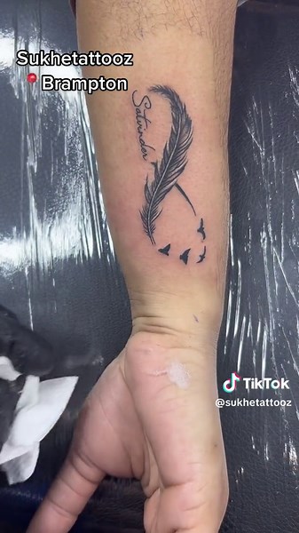 Infinity Feather Tattoo Ideas for Lovebirds