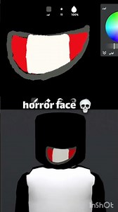 horror face drawing tutorial 💀 #roblox #robloxshorts #art #drawing