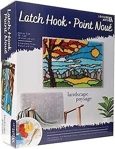 LEISURE ARTS Latch Hook Kit Landscape, 24" X 36", Latch Hook Kit, Rug Kits, Rug Making Kit, Kits for Adults, Kits for Adults Beginners
