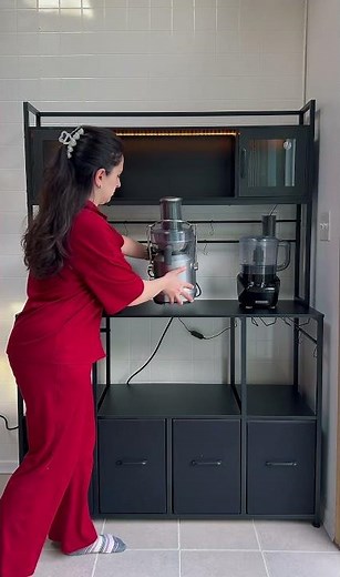Itaar Bakers Rack with Power Outlet and LED Light📷@amerikablogpage
