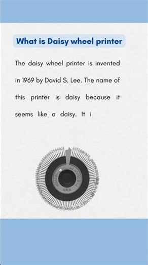 What is Daisy Wheel Printer | Computer Fundamentals |