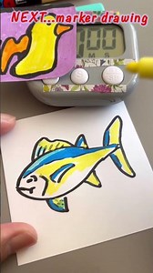 SPEED Coloring & Drawing a 🐟: a Tuna🐟So bad it's good⁈ #drawing