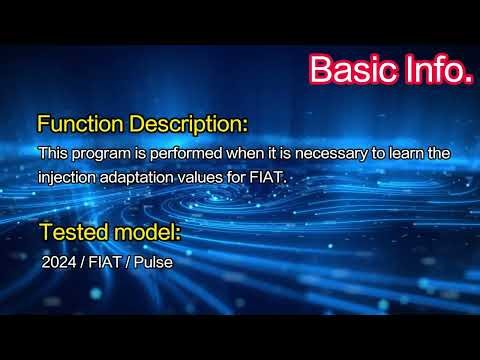 LAUNCH X431 PAD: Injector Adaptation on 2024 FIAT Pulse