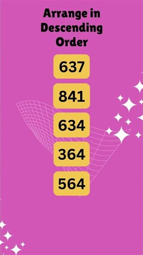 Descending Order 3 digit numbers Example 35