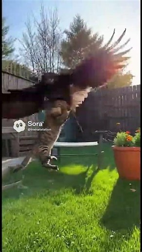 Cat Jumps In to Protect the Call Duck #shorts #animalrescue
