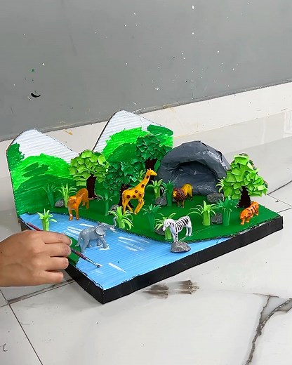 Cute Wild life project model #showpiece #project #wildlife | Click For Craft